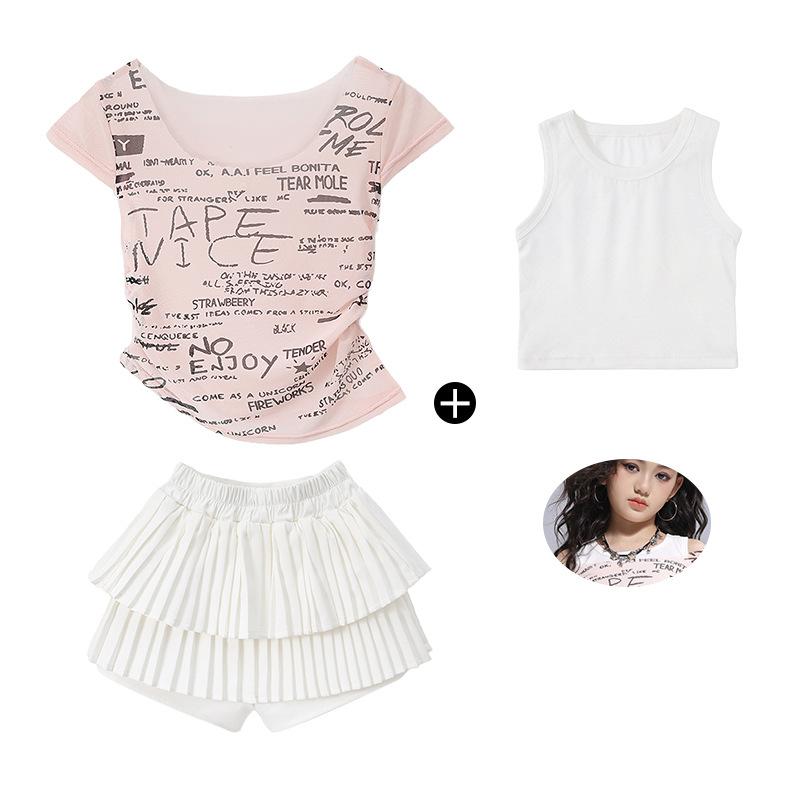 Children's Jazz Dance Costume Girls Sweet Cool Children's Catwalk JAZZ Women's Troupe Vest Girls Street Dance Costume Summer