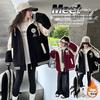 Girls' Winter Casual Coat 2025: Trendy Zip-Up with Round Logo, Thickened for Warmth