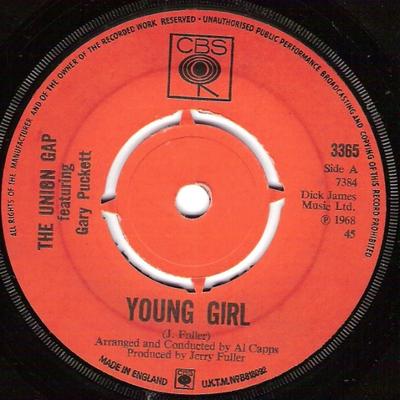7inch Record GARY PUCKETT & THE UNION GAP - Young Girl 3365 CBS 1968 UK Rock Used
