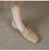 ZHR Women's Thick Heel Square Toe Loafers - Summer 2023 British Style Slip-on Leather Shoes