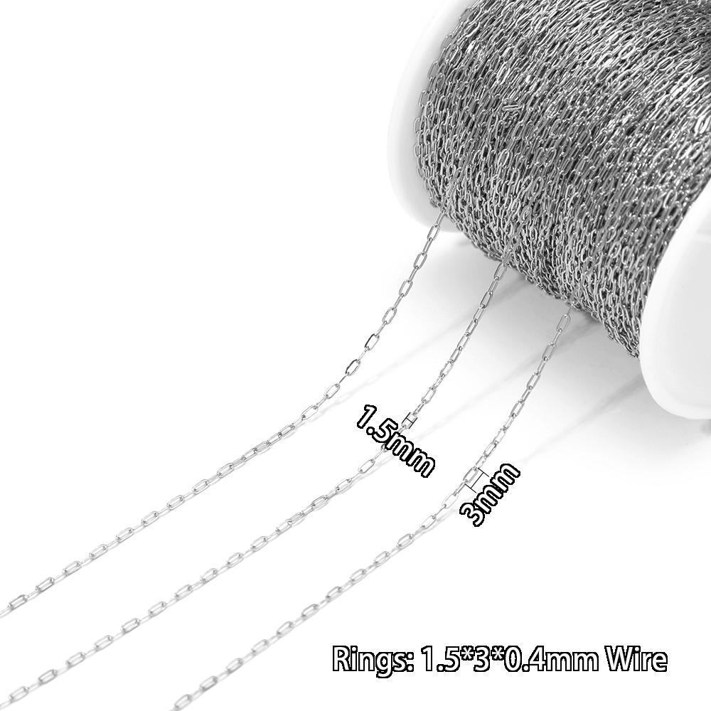 

2 Meters Stainless Steel Long Flat Link Chains Bulk for DIY Jewelry Necklace Findings Bracelets Making Wholesale Accessories