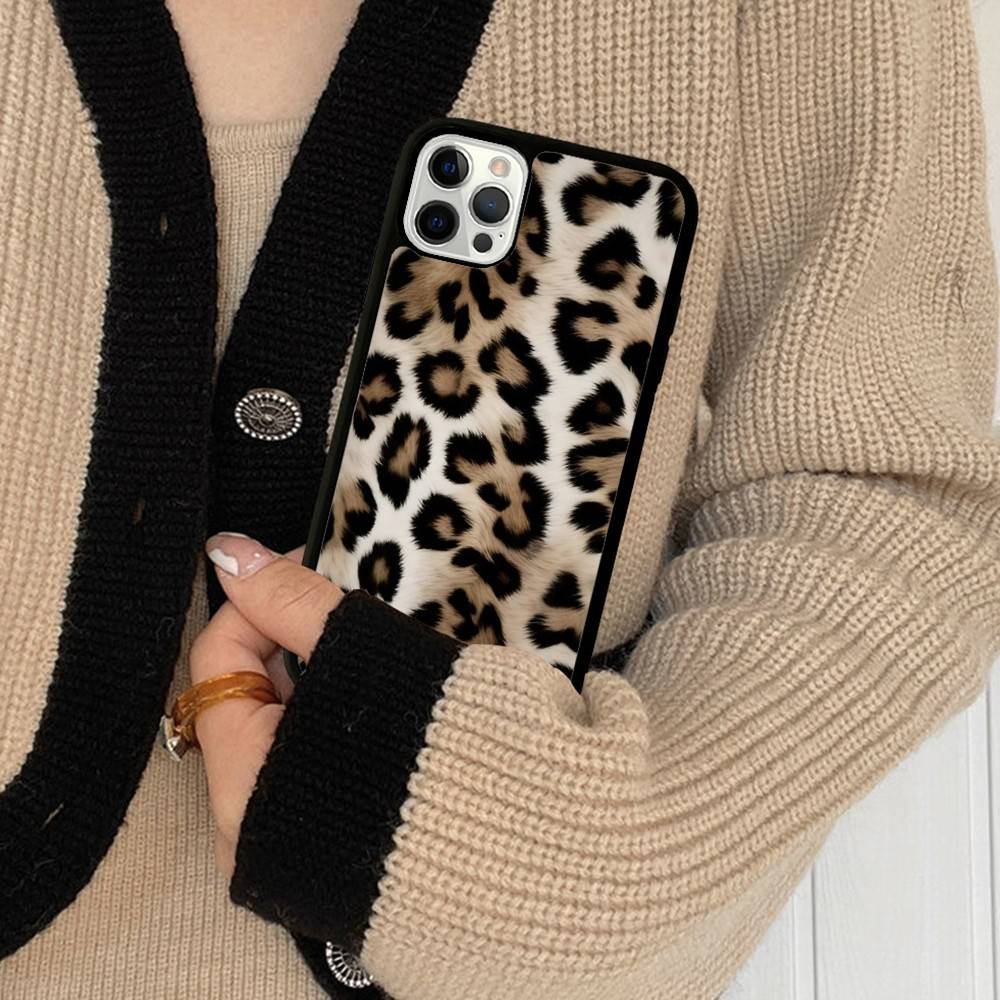 Leopard Cheetah Print Shockproof Cover For IPhone 17 16 15 14 Plus 13 12 11 Pro Max Soft Hard Phone Case