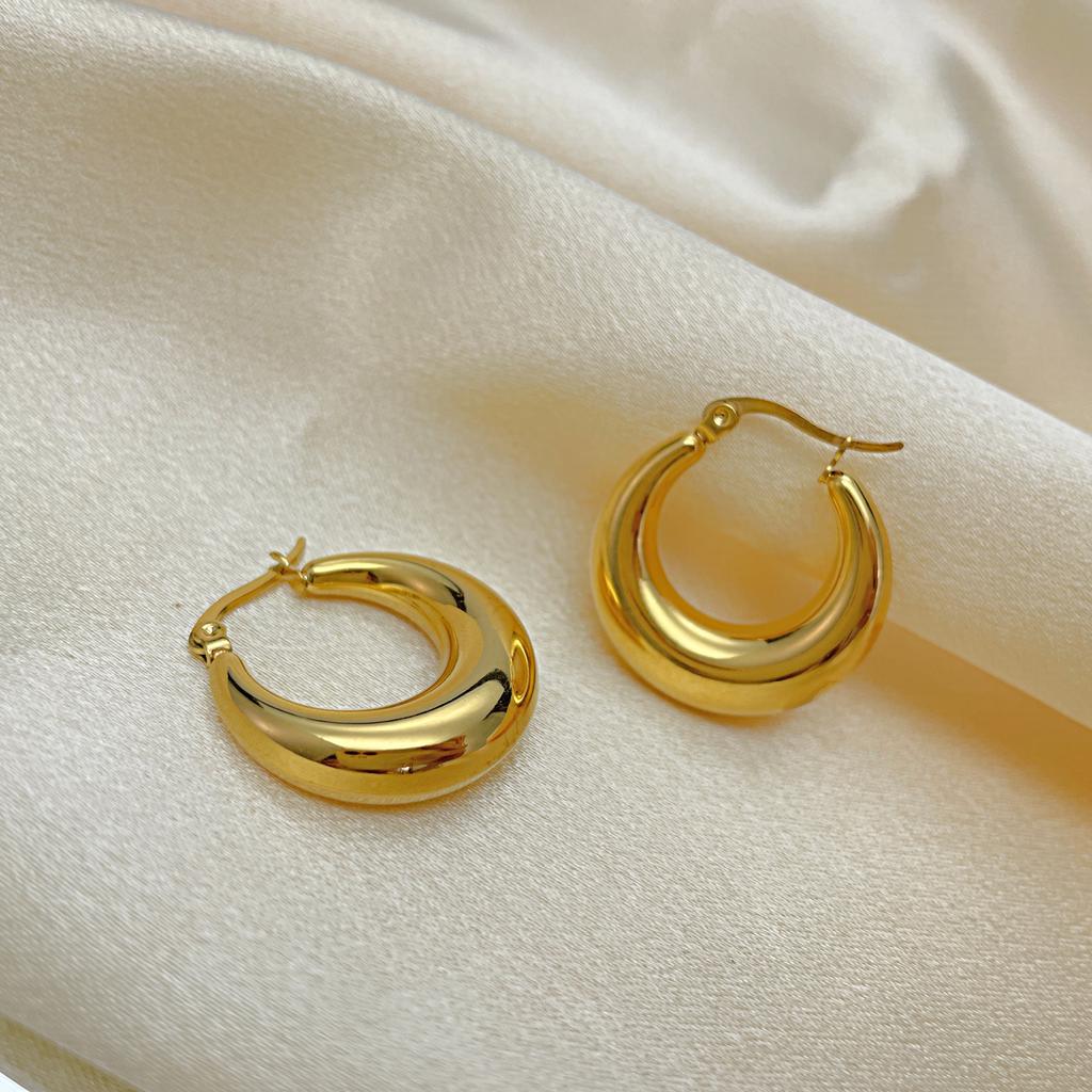 OPK Fashion Hollow Stainless Steel Earrings Golden Earrings Girl