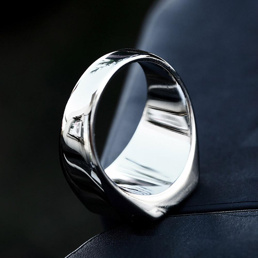 Neuzugang Edelstahl Schwarzer Achat Stein Ringe Für Männer Frauen Punk Biker Hochglanzpolierter Quadratischer Ring Paar Schmuck