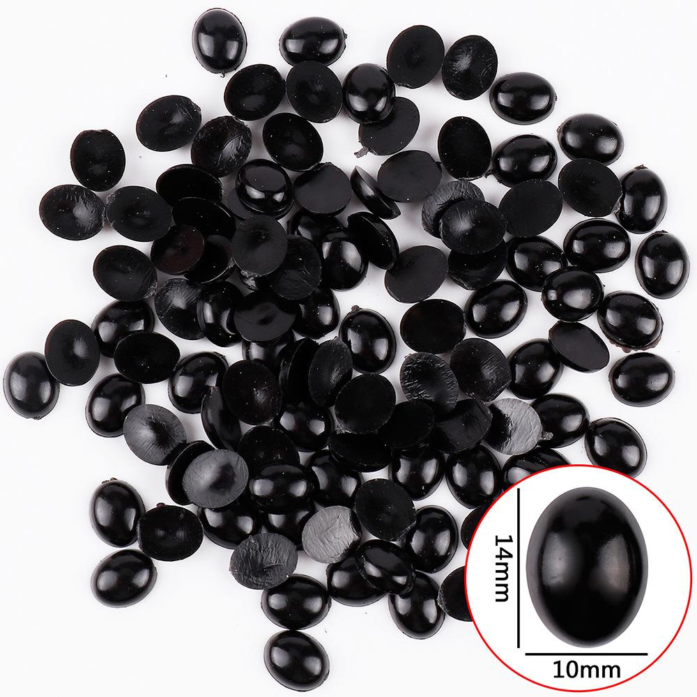 50-200pcs Black Plastic Safety Oval Simulated Eyes Nose DIY Stuffed Toys TeddyBear Eye For Doll Handmade Decoration Accessories