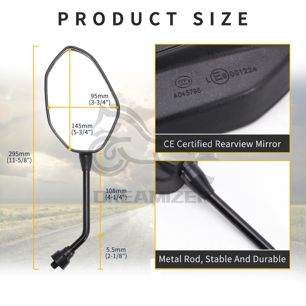 Universal 1Pair 10MM For Harley Honda Yamaha Suzuki Motorcycle Rear View Rearview Side Mirror Motorbike