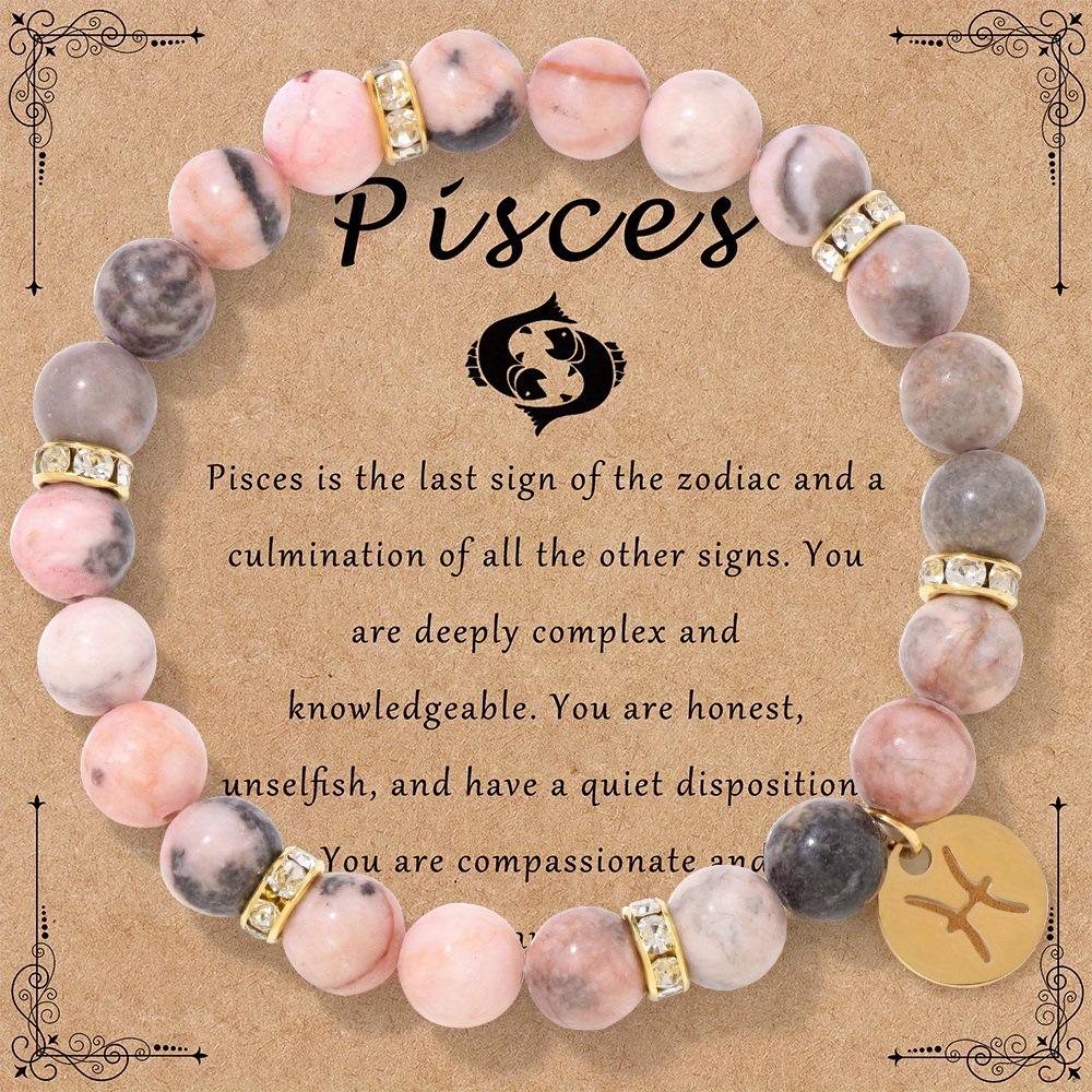 Festive Gifts Constellation Crystal Beaded Bracelet Set With Gold Zodiac Charms Minimalist Fashion Jewelry Suitable For Daily Wear And Gifting