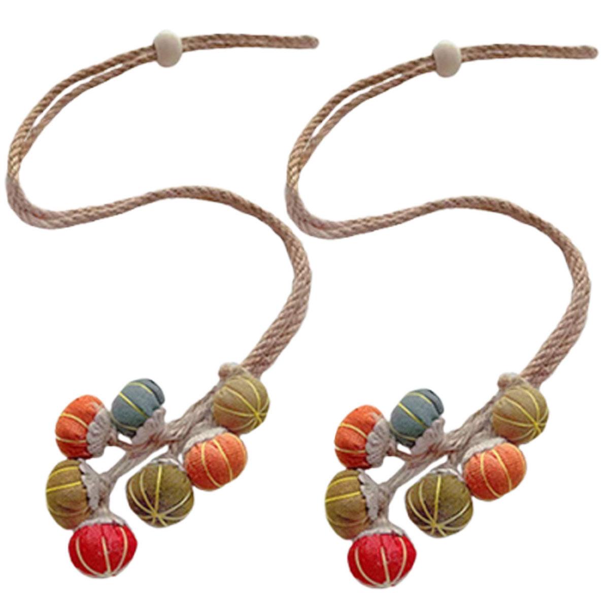 

Pumpkin String Pendant Curtain Tie Fabric Cartoon Adjustable Hemp Rope Cute Embellishment Curtain Accessories Curtain Buckle