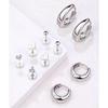 Flat Back Stud Earrings for Women Cartilage Helix Stainless Steel Earring Set for Sensitive Ears Piercing Tragus