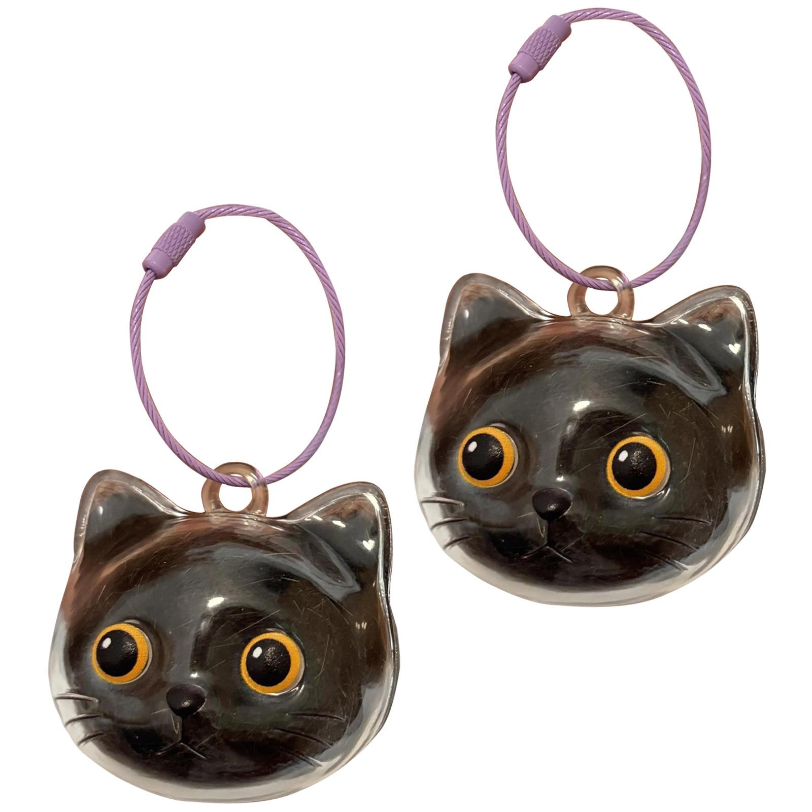 

Clear Cat Head Shape Hair Keepsake Cats Furs Storage Box Keychain For Pet Memorial Jewelry Pendant With Metal Loop