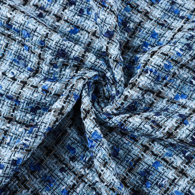 145x50cm Spring French Orchid Small Fragrance Wool Blended Fabric For Fashion Coat Short Skirt Woven Wool Tweed Fabric TJ20781