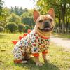Thickened Leopard Print Dinosaur Dog Jumpsuit with D-Ring Dog Towing Suit Dog Coat  Outdoor Wear