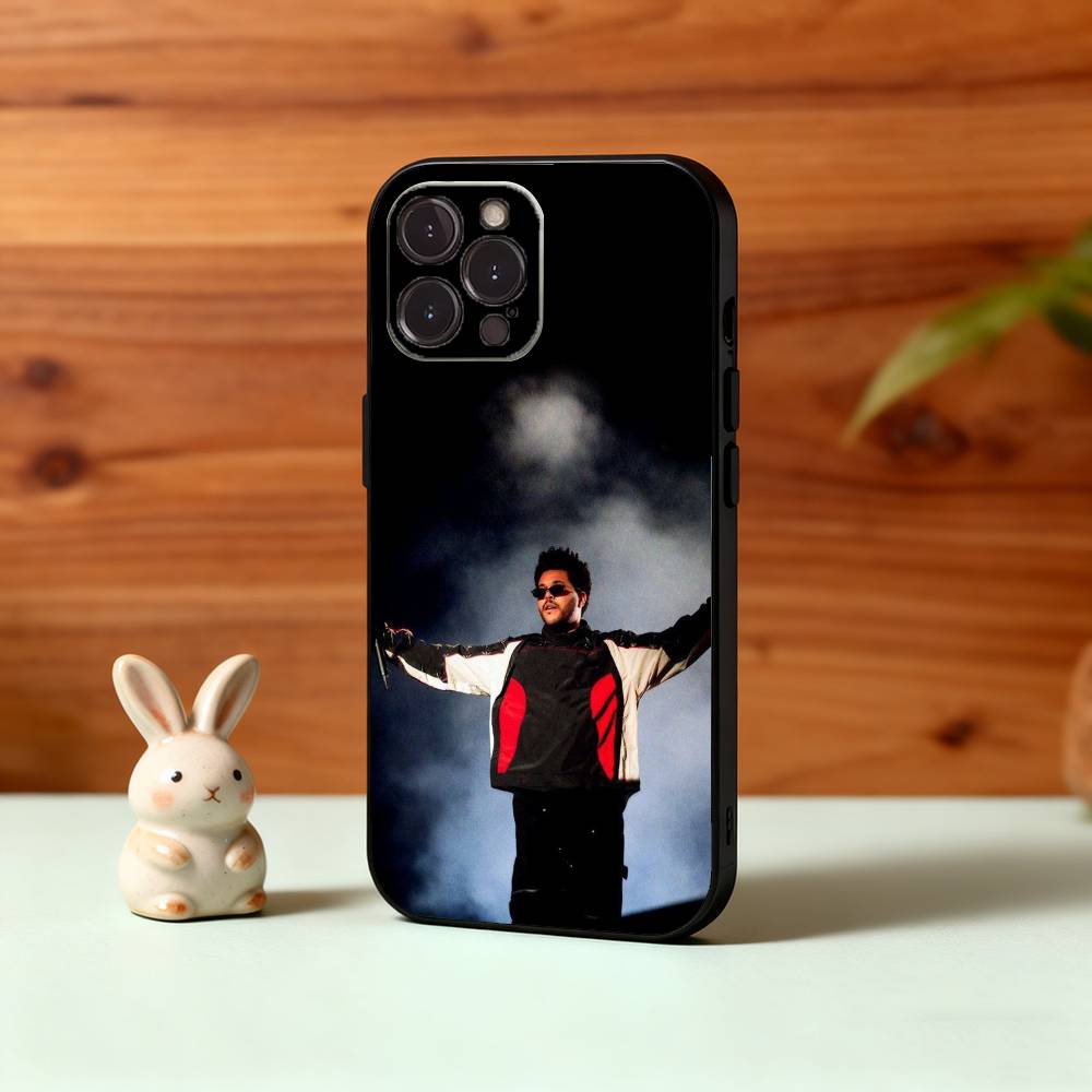 

1pc The W-Weeknd XO Phone Case For iPhone17,16,15,14,13,12Plus,Pro Max,XS,5G Soft Silicone Black Cover iPhoneXSMAX