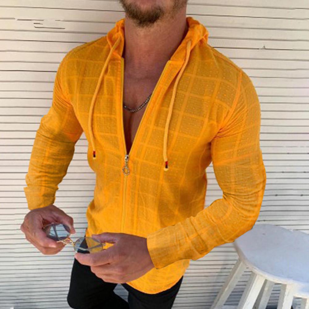 Herren Slim Fit Langarm Hoodie Strickjacke T-Shirt