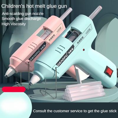 30W Children's Glue Gun Mini Hot Melt Glue Gun Electric Temperature Gun Set with Transparent Glue Stick 7x100mm Electric Tool
