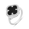 Anello in argento con onice naturale, zirconi, peso del prodotto 2,96 g (2209560)