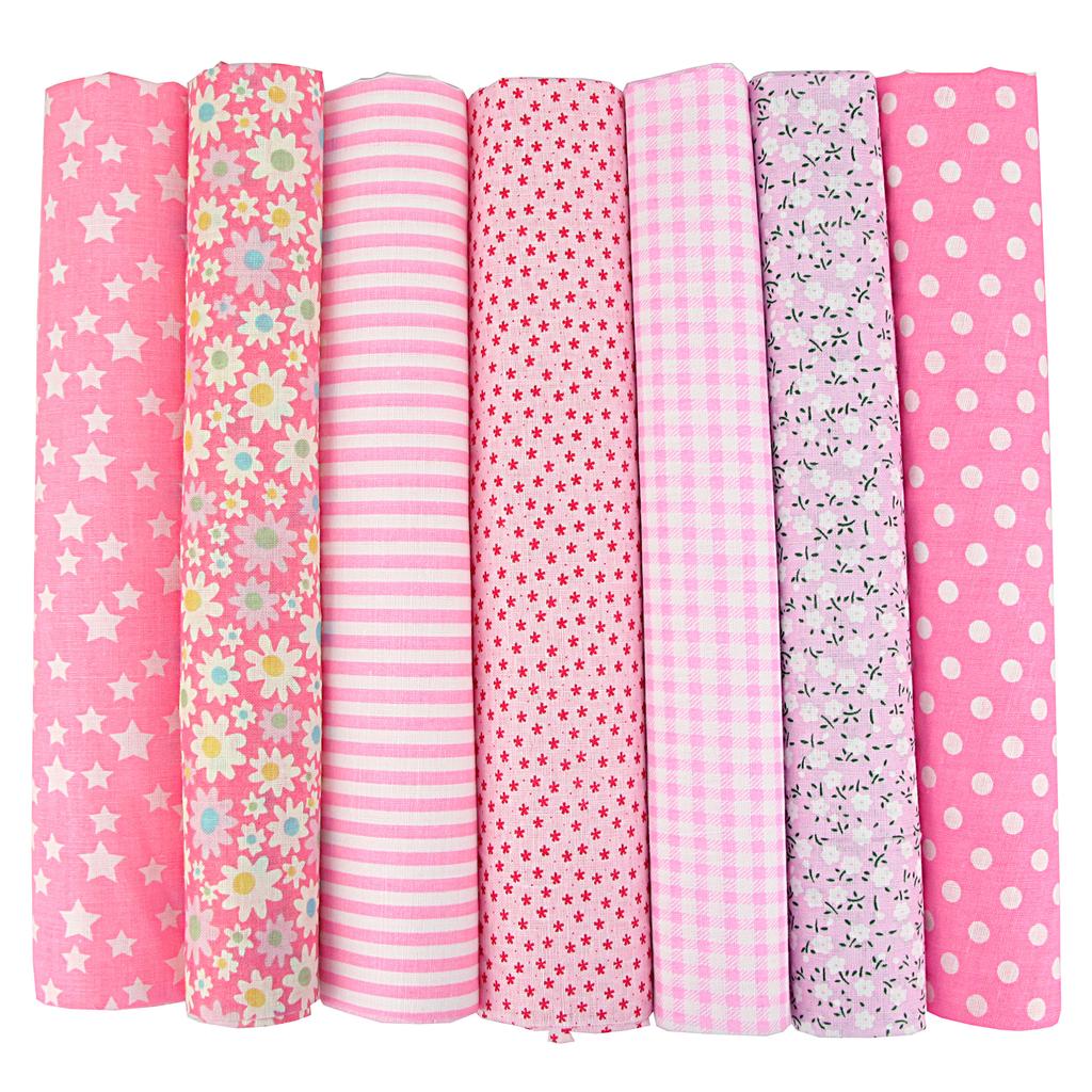 7PCS 25 X 25cm/50 X 50cm Squares Cotton Craft Fabric Cloths for DIY Bundle Patchwork Quilting Sewing Scrapbooking Artcraft