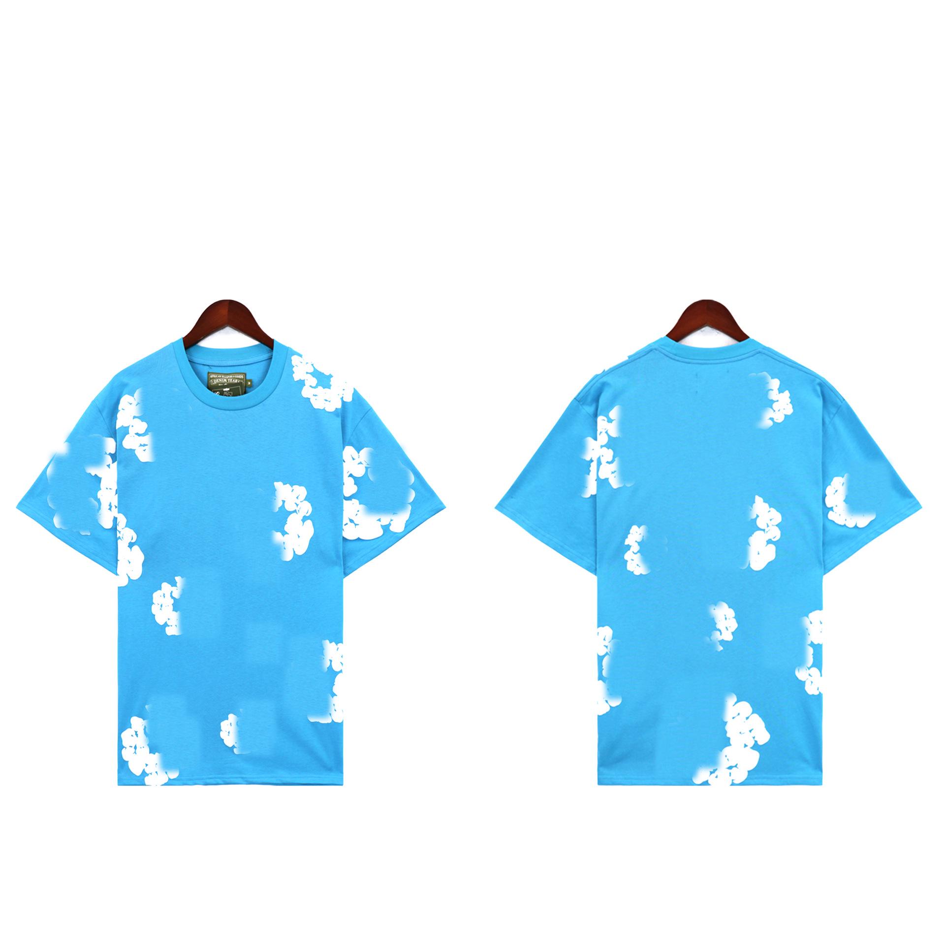 

Весняно-літня повсякденна вільна футболка з деніму та бавовни з принтом, з круглим вирізом S (European Size)