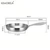 24CM Bratpfanne 304 Edelstahl 2MM Dicke Wokpfanne 5-lagige Stahlpfanne, Pfannen in Profiqualität zum Kochen Kochtopf