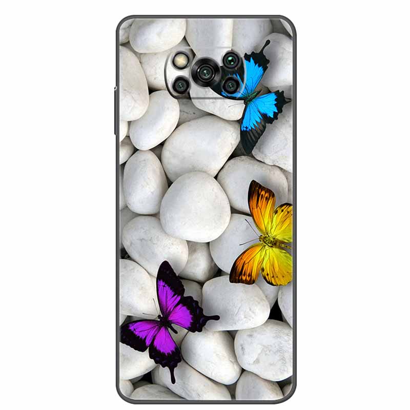 Case For POCO X3 Pro Soft Silicone TPU Black Bumper Cover For Xiaomi Poco X3 NFC Phone Back Cases PocoX3 X 3 X3Pro Cat Cartoon