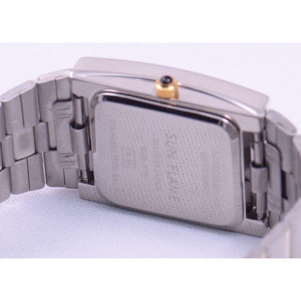 J-AXIS Men's MJG-Y75-T (Made in Japan Sun Flame) Rectangular Watch Gold Analog