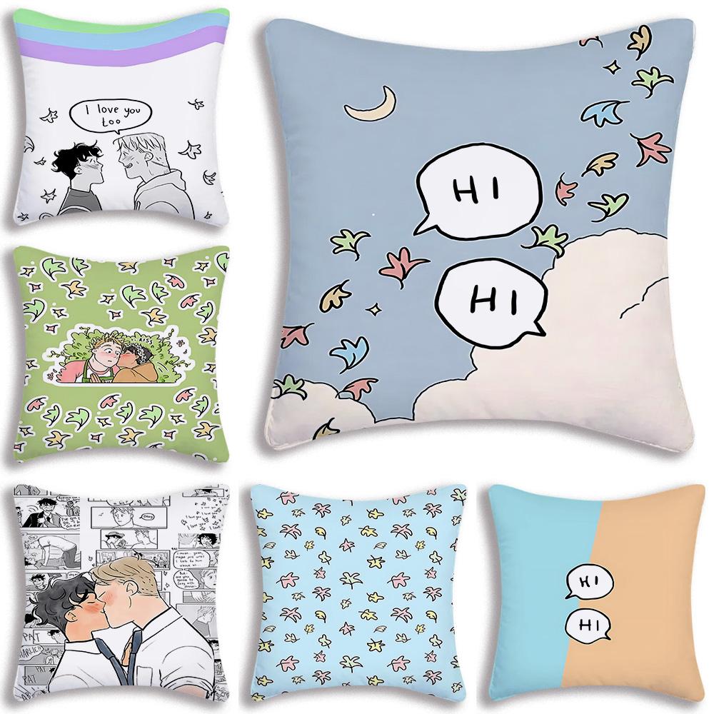 Cute anime For Heartstoppers Pillow Covers Cartoon Sofa Decorative Home Double-sided Printing Short Plush Cute Cushion Cover