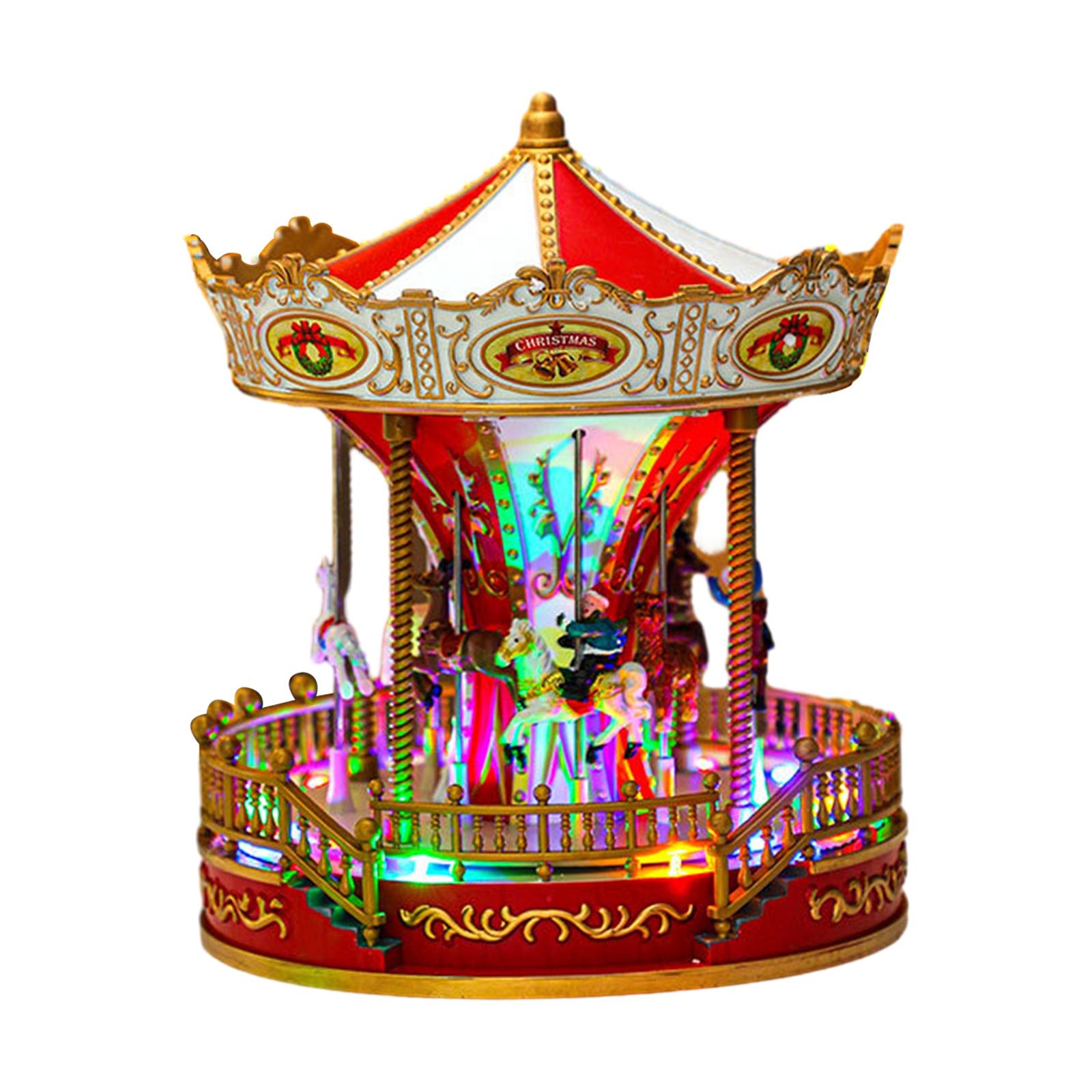 

Christmas Carousel Music Box Table Centerpiece for Bedroom Shelf Decoration