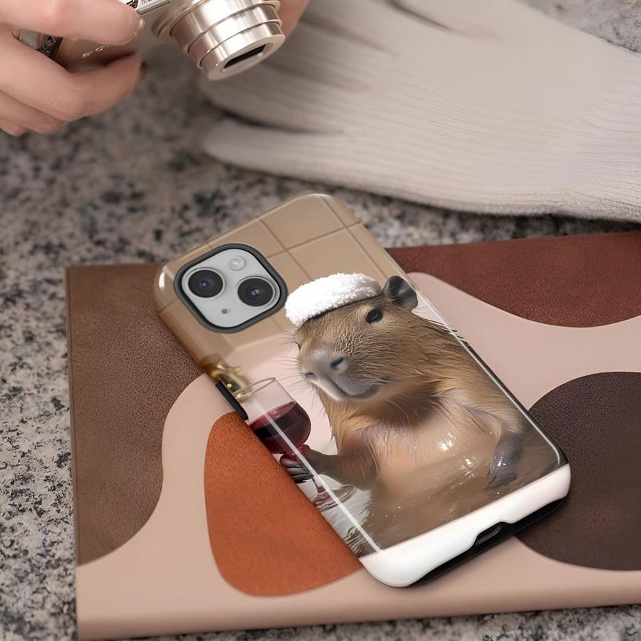 

Phone Case for Apple iPhone 17 14 15 XS XR 13 Plus Pro Max Air 11 16e 12 16 Soft Cover Capa Funny CapyBara iPhone 16 Plus