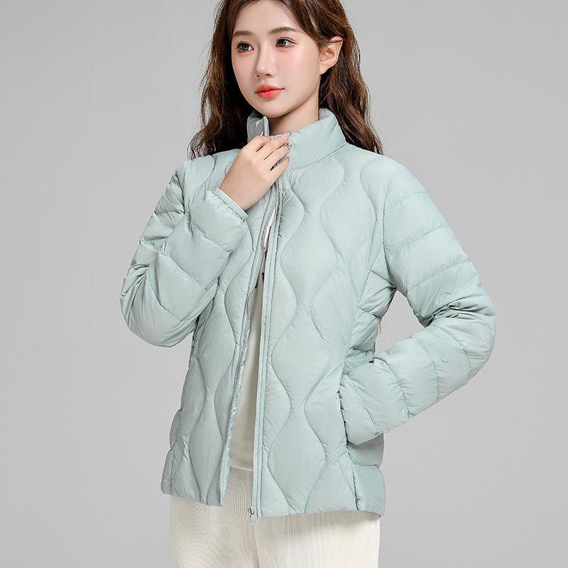 New Light Down Jacket Women's Short Stand-up Collar Autumn and Winter Long-sleeved Versatile Slim-fitting White Duck Down Casual Jacket Tide