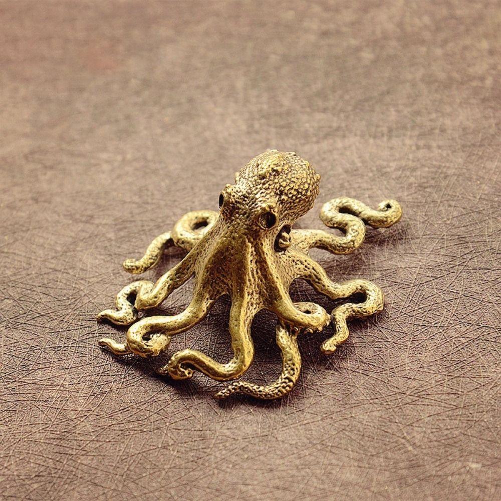 

Artwork Accessories Miniature Desktop Decorations Octopus Statue Bronze Crafts Tea Pet Bronze Ware