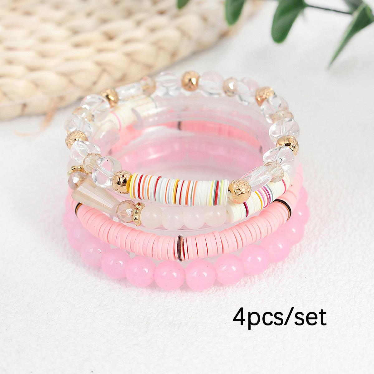 JYL TS Bracelet Bohemian  Style Enhances Sparkle And Positive Energy Pink