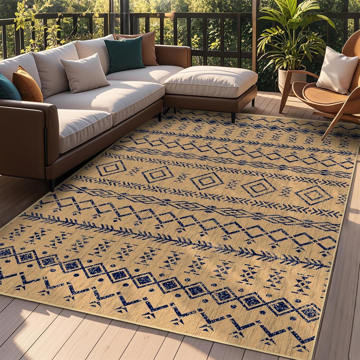 

Botanical Floral Outdoor Garden Carpet Machine Washable Terrace Carpets Indoor Living Room Non-Slip Rug Entrance Door Floor Mat 50x80cm