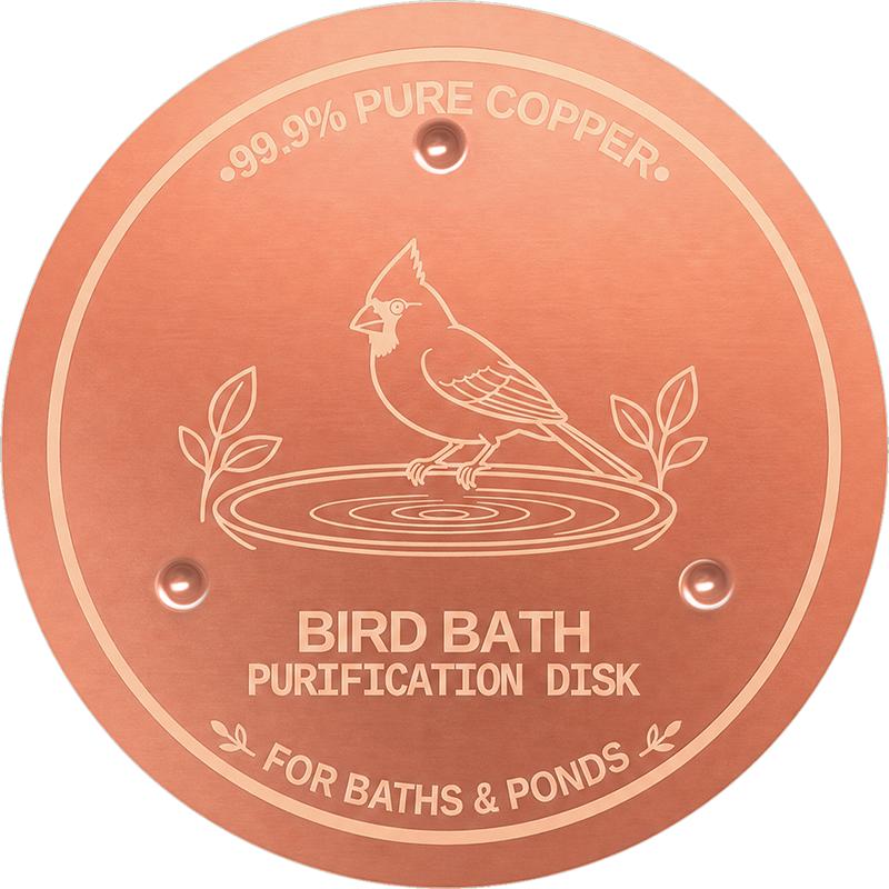Bird Bath Copper Disk, 0.6mm Thick with Stable Triple-Point Support, All-Season Use, Universal Fit for Outdoor Birdbath