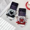 Applicable To Samsung Zflip7 Magnetic Plaid Small Love Mobile Phone Case Zflip4/5/6 Generation Folding Protective Case New Model