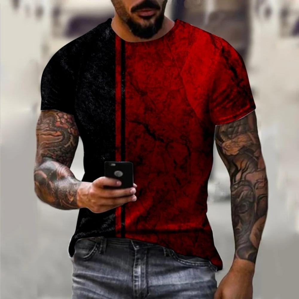 Summer Fashion New Men's Printed T-shirt O-Neck Pullover Large Short Sleeve Street Fashion Harajuku Luxury Top
