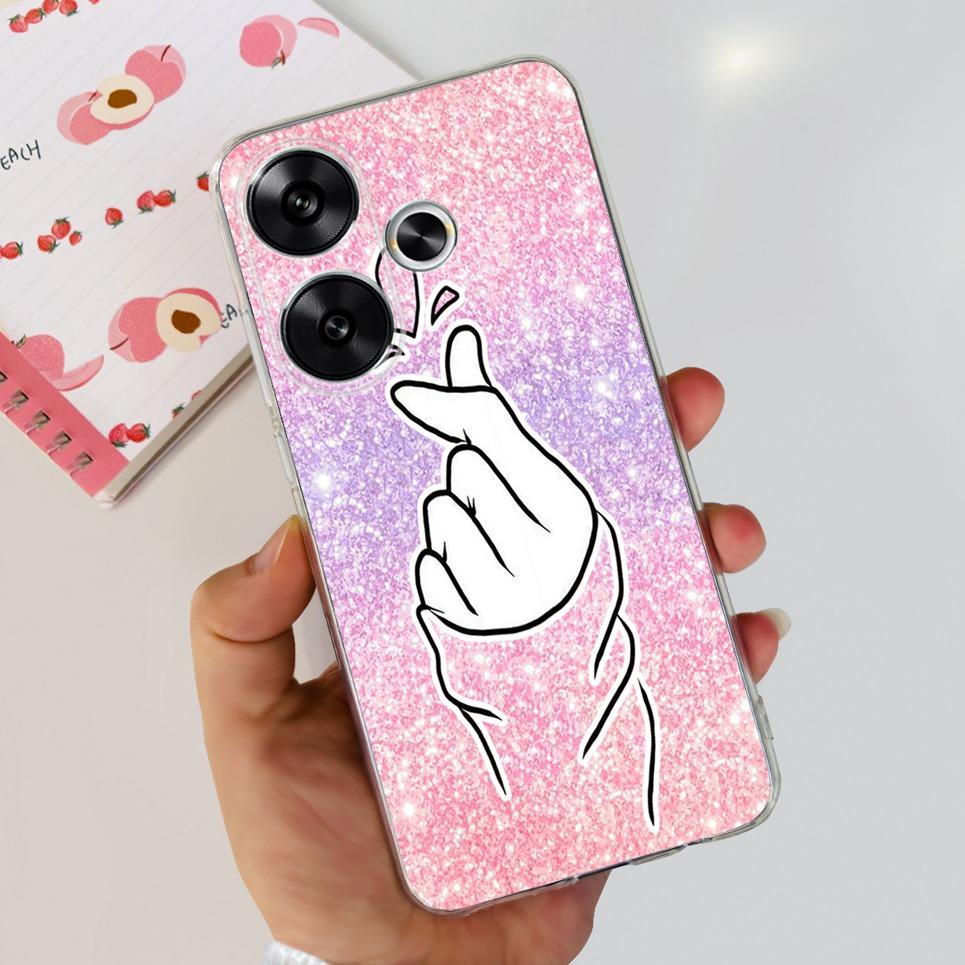 Flower Butterfly Women Fashion Back Cover For Xiaomi Redmi Turbo 3 Phone Funda Transparent Soft TPU Silicone Coque For Poco F6