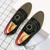 Men's Shoes Trendy Rhinestone Leather Shoes Men's Pointed Toe One-pedal Loafers Men's Casual Shoes Men's Korean Version of Youth Fashion Foot Cover