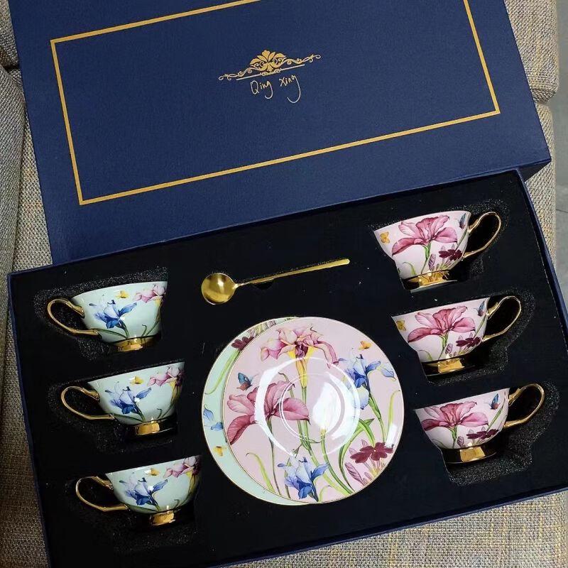 TXRMDX Bone China Coffee & Tea Cup and Saucer Set