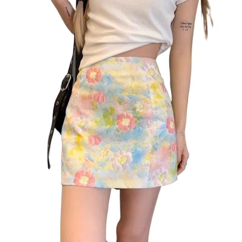 Colorful Plaid Skirt for Women College Style High Waisted A-line Short Skirts Spring Ladies' Korean Style Chic Clothing