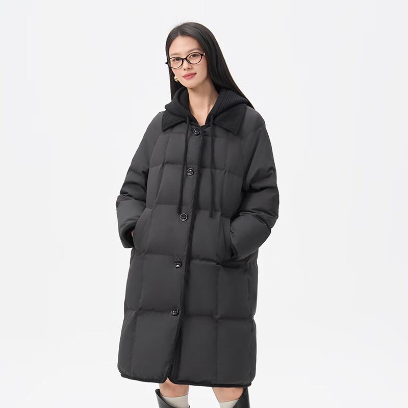 Qianrengang Women's 2025 Detachable Long Duck Down Jacket