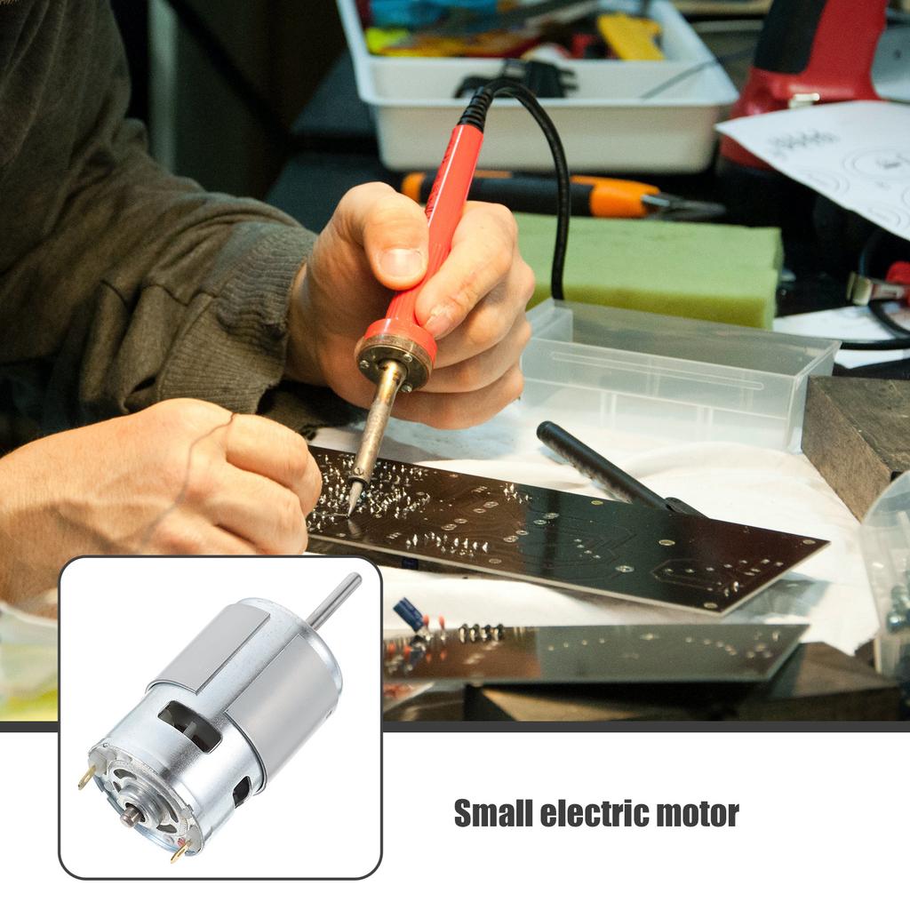 24V 775 Dc Motor Mini Electric Gear Motor High Power Output DIY Projects Long Shaft Bearings Durable Cylindrical