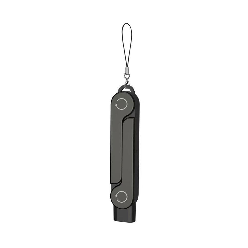 

Portable 360° Rotating Super-fast Charging Bracket Detachable Foldable Charging Cable Adapter Data Cable Converter чорний