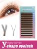 Brown YY Shape Eyelash Extension NAGARAKU 12 Lines Brown Color Super Soft Natural Premium Eyelash Extension