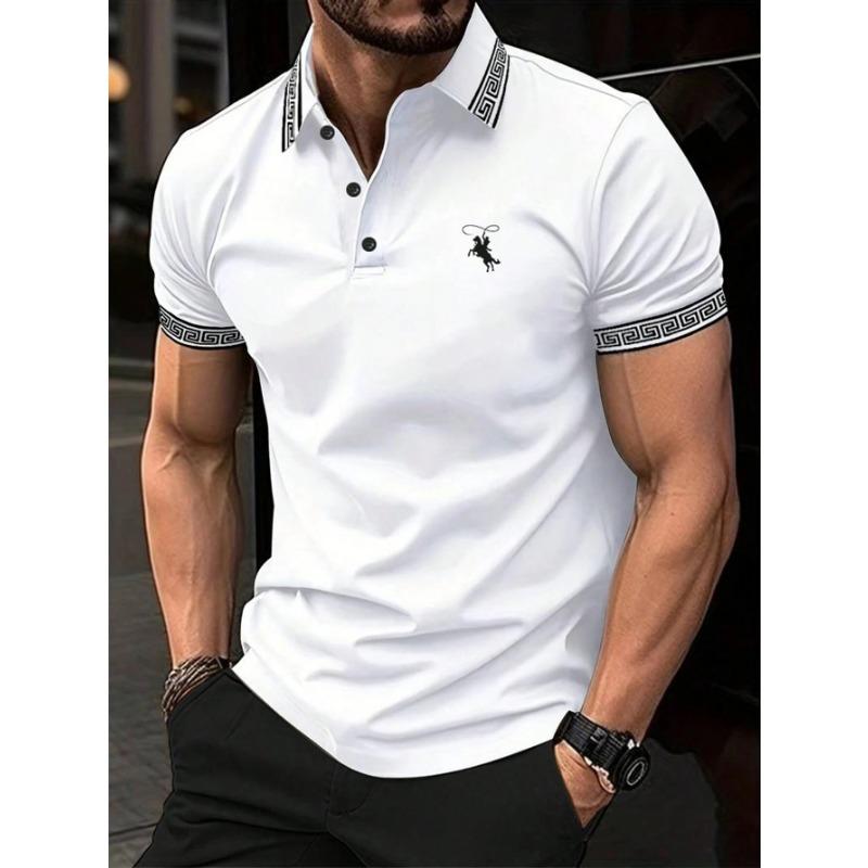 Summer Men's Short-Sleeved Polo 3D Print Shirt - Breathable Lightweight Casual Simple and Versatile Men's Clothing
