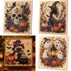 Halloween Decor DIY 5D Pearl Diamond Art Painting Kit Witch Cat Pumpkin Unframed for Holiday Party Table Craf