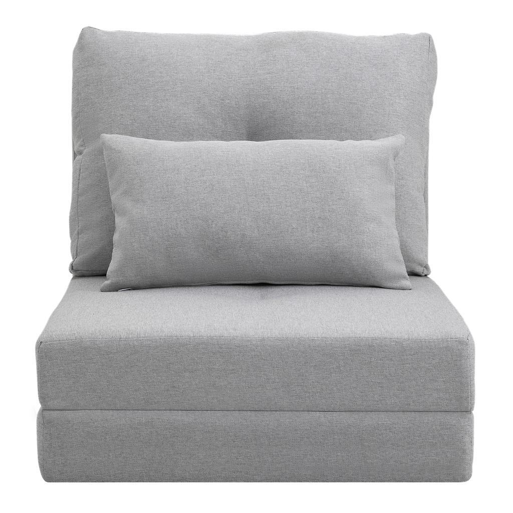 Floor Chair Folding Mattress Sleeping Mat, 2-in-1 Design, Removable Cushion, 60 x 80 x 56 cm, Gray