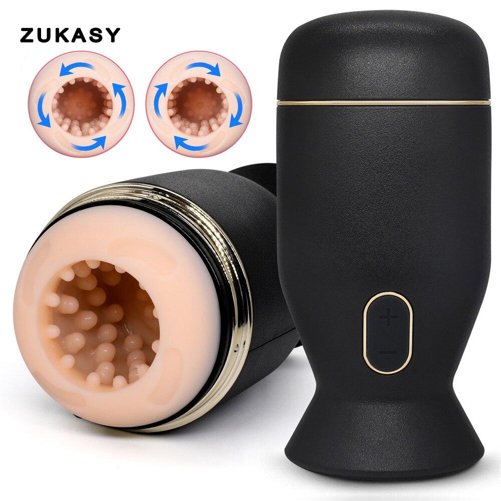 Penis Training Male Masturbator Sex Toys for Men Rotation Vagina Masturbation Endurance Exercise Blowjob Goods for Adults 18