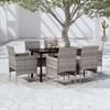 7pcs Cushions and Black Garden Dining Set