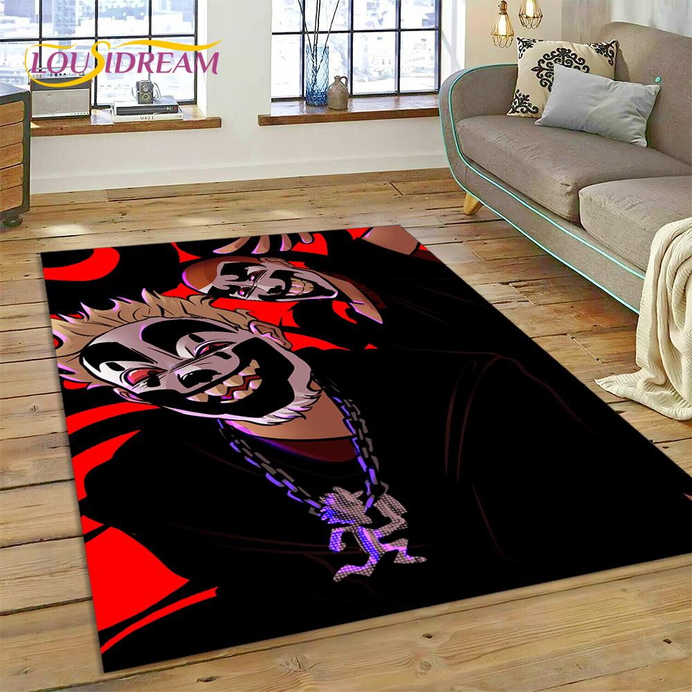 3D Rap Metal Insane Clown Posse Icp Juggalo Carpet Rug for Bedroom Living Room Home Sofa Decoration,Game Large Decor Floor Mat