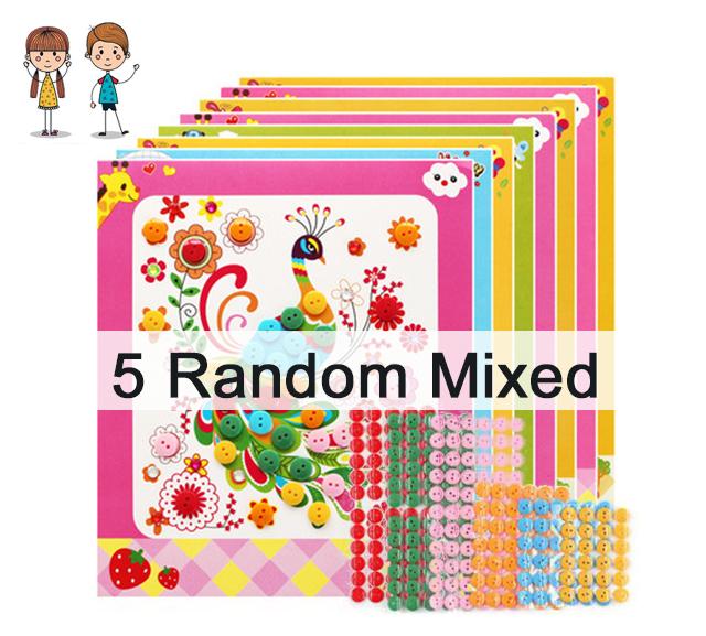 

8Pcs/5pcs Kids DIY Button Stickers Drawing Toys Handmade School Art Class Painting Drawing Craft Toys Children Early Educational